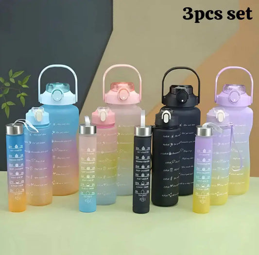3pcs Motivational Plastic Bottle Set